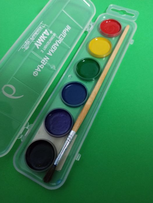 Акварельные краски, 6 цветов
