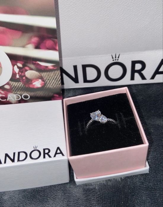 Anel Pandora de dois corações