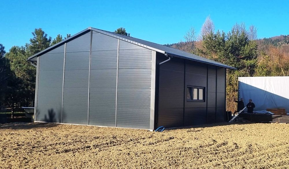 Nowa KONSTRUKCJA WIATA OCYNKOWANA 8x14 Garaż Magazyn Hala Rolna