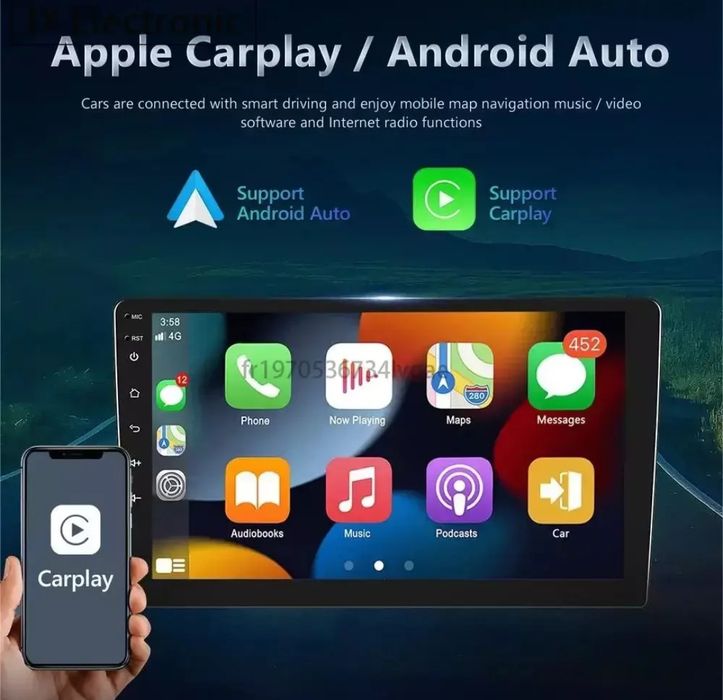 Rádio 9" android Fiat 500 CARPLAY WIFI GPS 2/32GB Novo