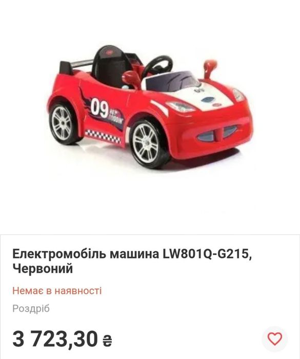 Дитяча електро машина  LW801q-G215 під ремонт або запчастини