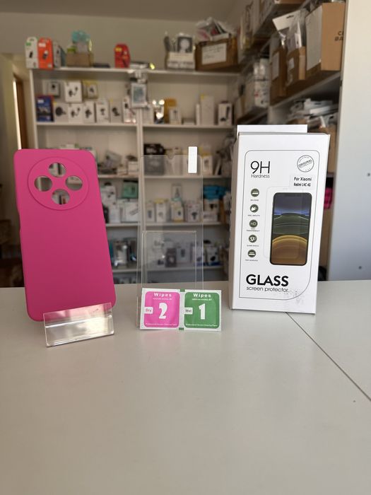 Etui plecki Silikon 2MM + SZKŁO hartowane do XIAOMI REDMI 14C 4G / 5G