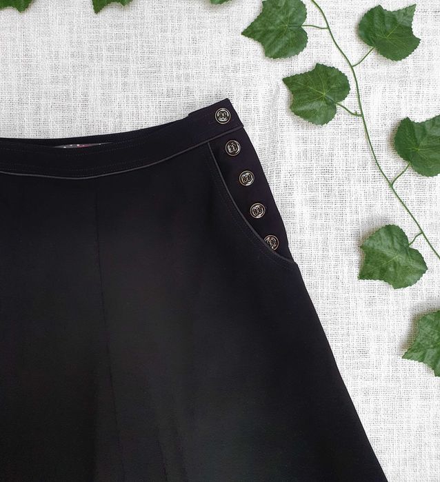 Spódnica Next 36 czarna guziki kieszenie elegancka casual