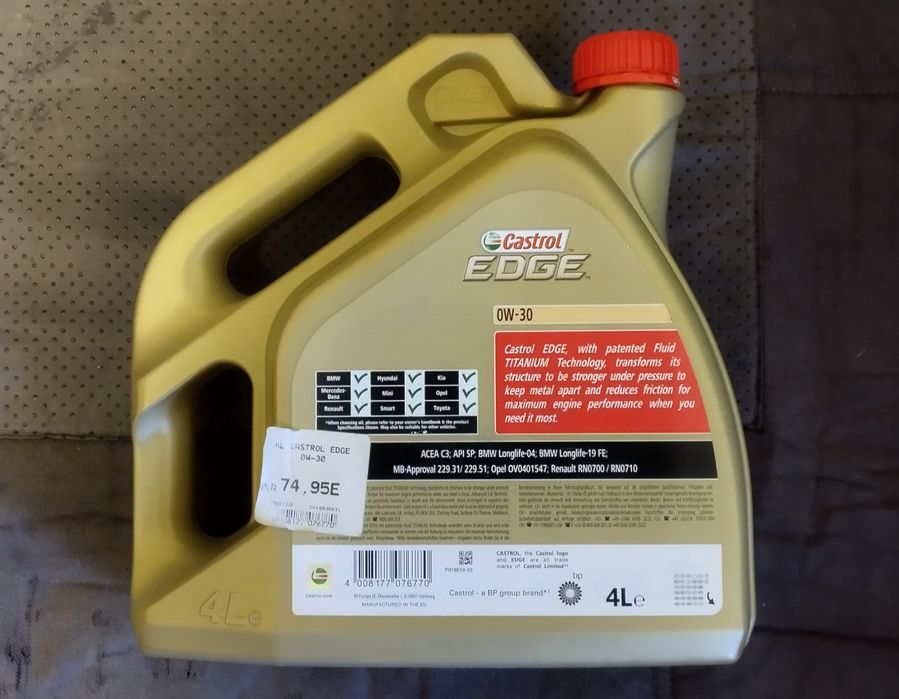 Óleo motor carro Castrol Edge 0W-30 4L