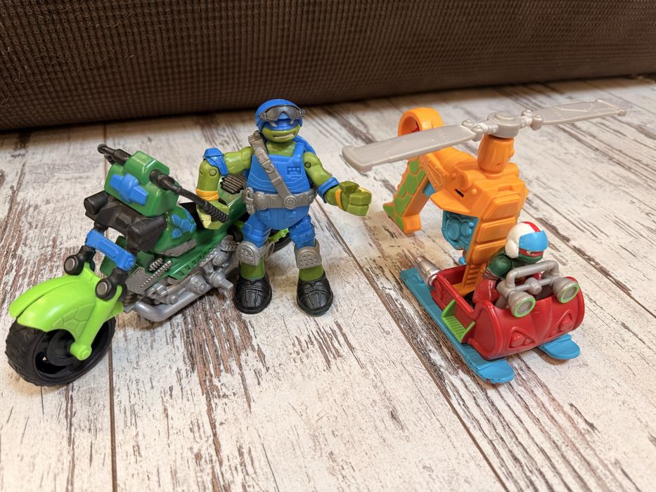 Ниндзя черепашки машина, мотоцикл, вертолёт, фигурки