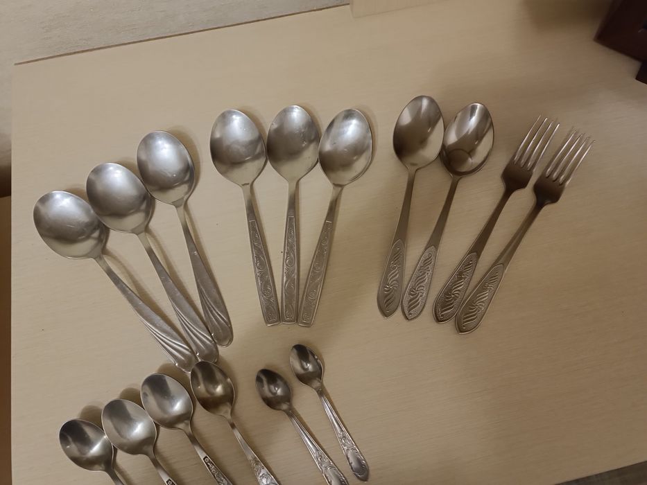 Чайные, кофейные, столовые ложки и вилки/нержавейка/ СССР.