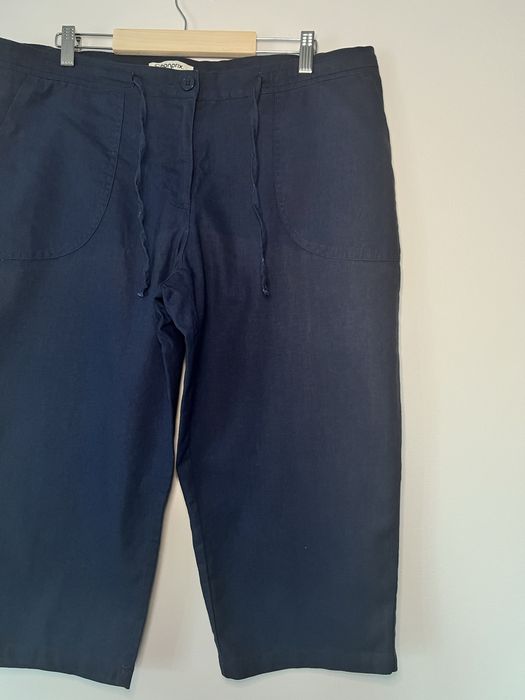 NOWE granatowe spodnie lniane 3/4 Bonprix 44
