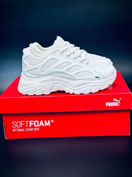 Хит сезона/кожаные женские кроссовки puma/весенние красовки пуиа белые