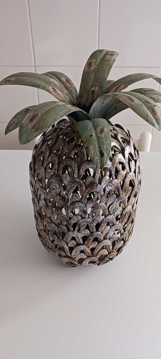 PORTA/SUPORTE velas em metal fruto ananás