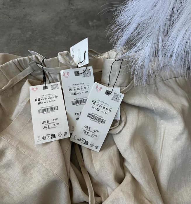 Лляні брюки zara, бежеві брюки з льону zara, пісочні лляні брюки zara