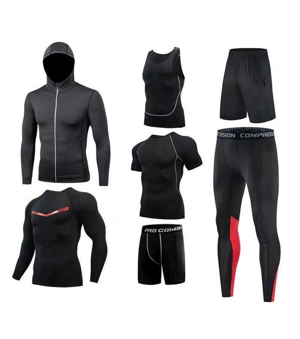 Компрессионная одежда 7 в 1 рашгард, леггинсы, футболка, шорты и худи!