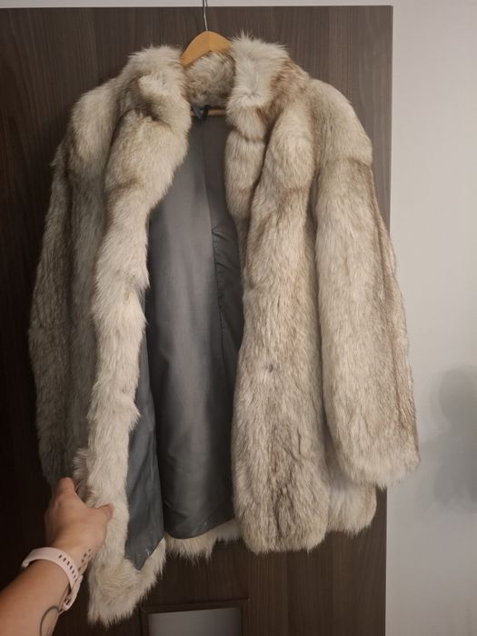 Futro / kurtka z lisa polarnego, lis srebrny