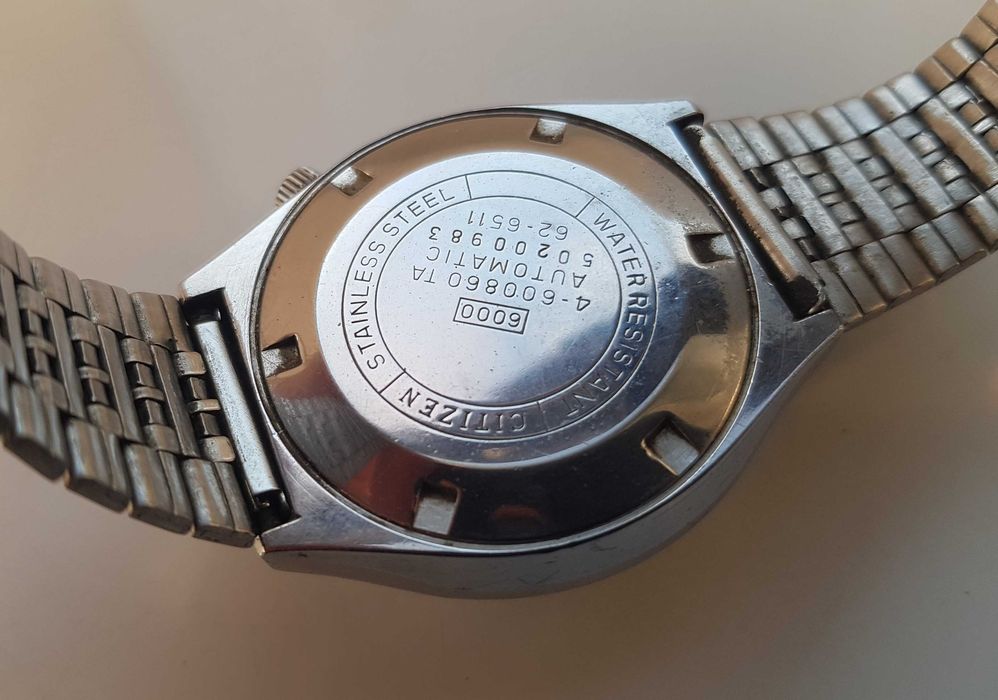Zegarek nareczny Citizen 6000 Automatic 21 Jewels vintage niebieski bransoleta sr 37mm meski damski unisex