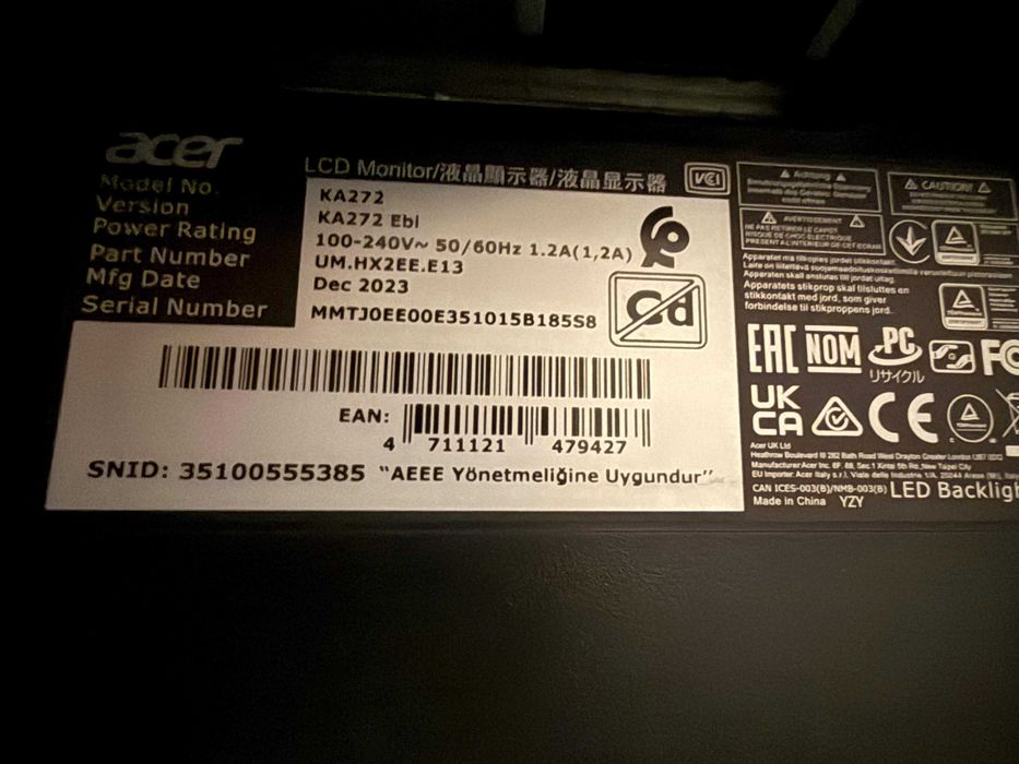 Monitor LCD Acer KA272EBI