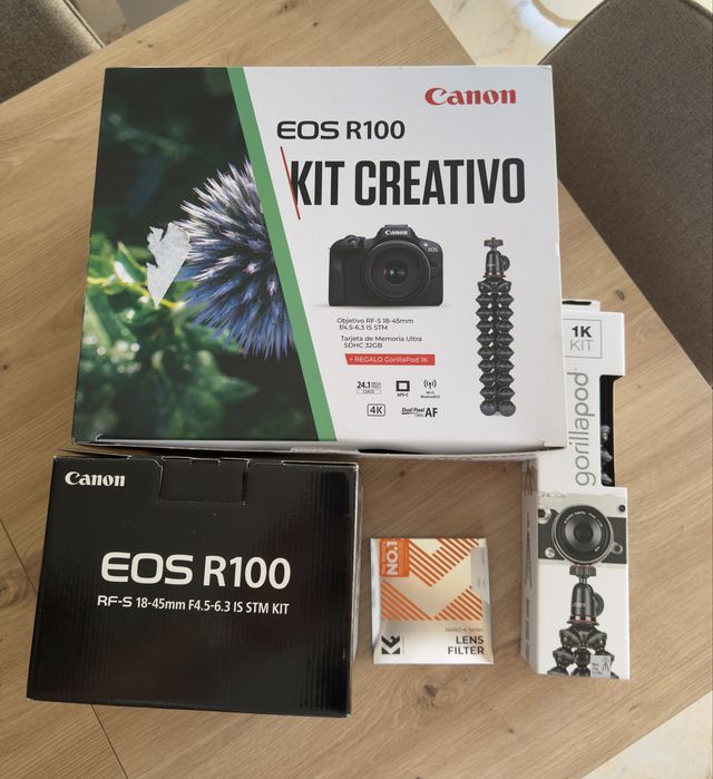Canon EOS R100 Kit Criativo + Extras – Praticamente Nova