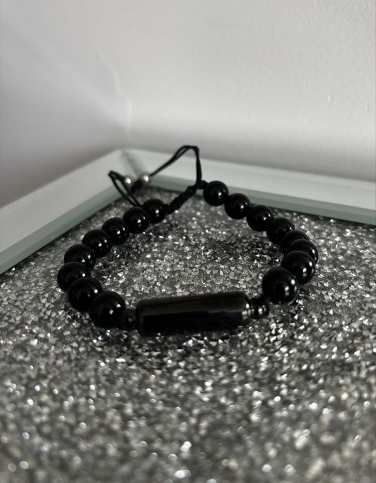 Bransoletka biżuteria żałobna nowa czarna