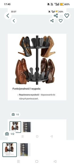 Regał na buty stojak okrągły wieszak