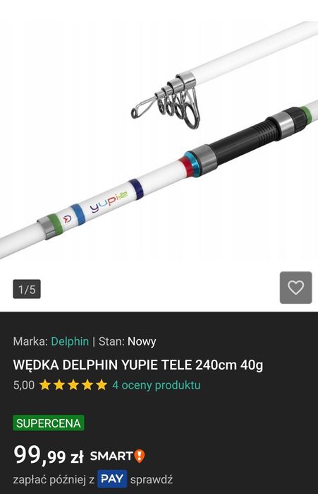 Zestaw spinningowy Delphin yupi kołowrotek Robinson Lambo
