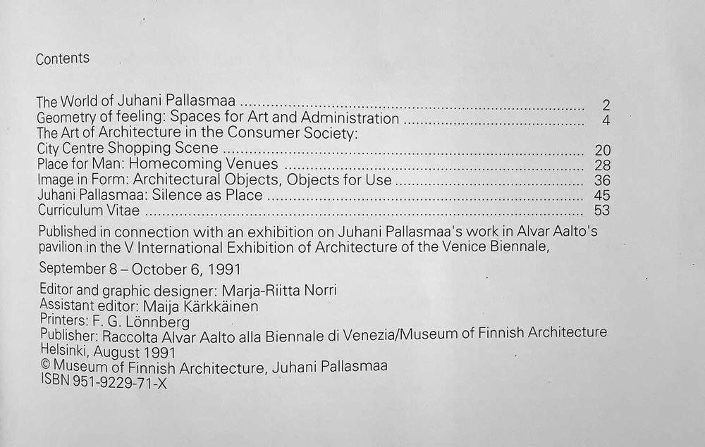 Architecture in Miniature: Juhani Pallasmaa
