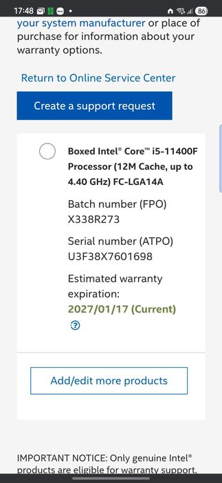 Procesor Intel Core i5-11400F BOX gwar.