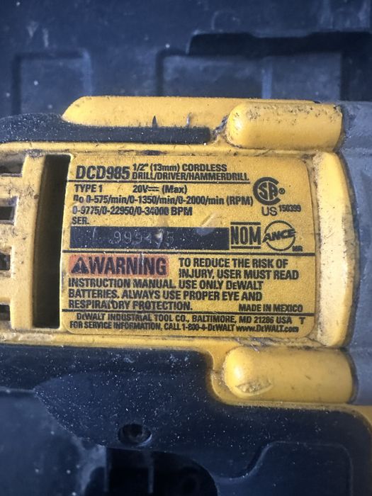Dewalt dcd 985 wiertarko wkretarka 2x3ah walizka ladowarka
