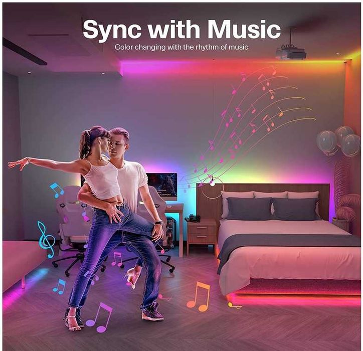 Taśma LED RGB + IC INTELIGENTNA pilot + app 2M
