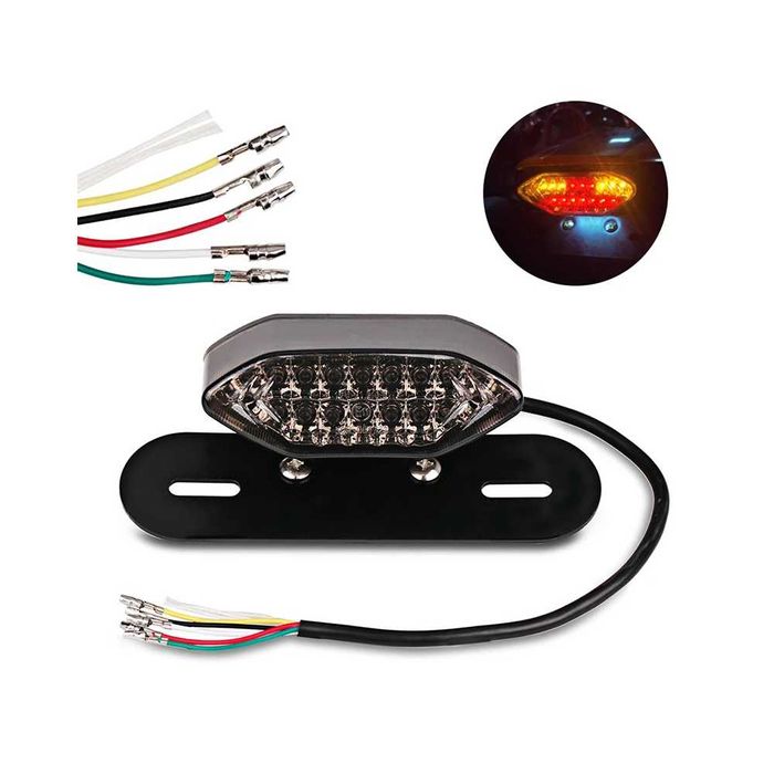 Luz traseira LED integrada para moto - Stop, travão e piscas