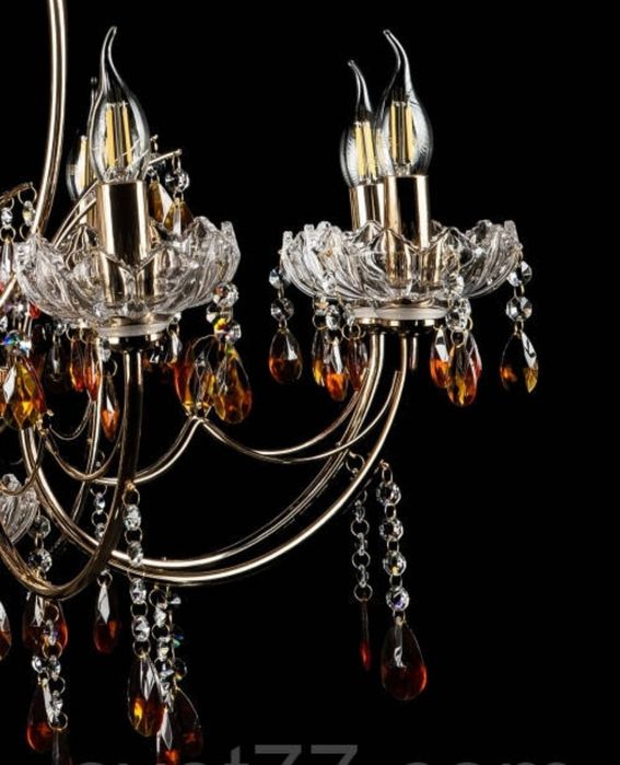 Дуже гарна хрустальна медова люстра