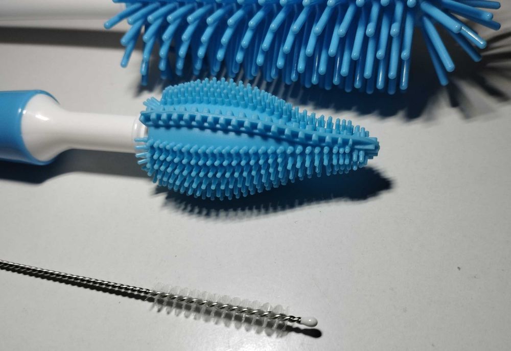 Conjunto de escovas de limpeza e escorredor, lavagem de biberões, bebe