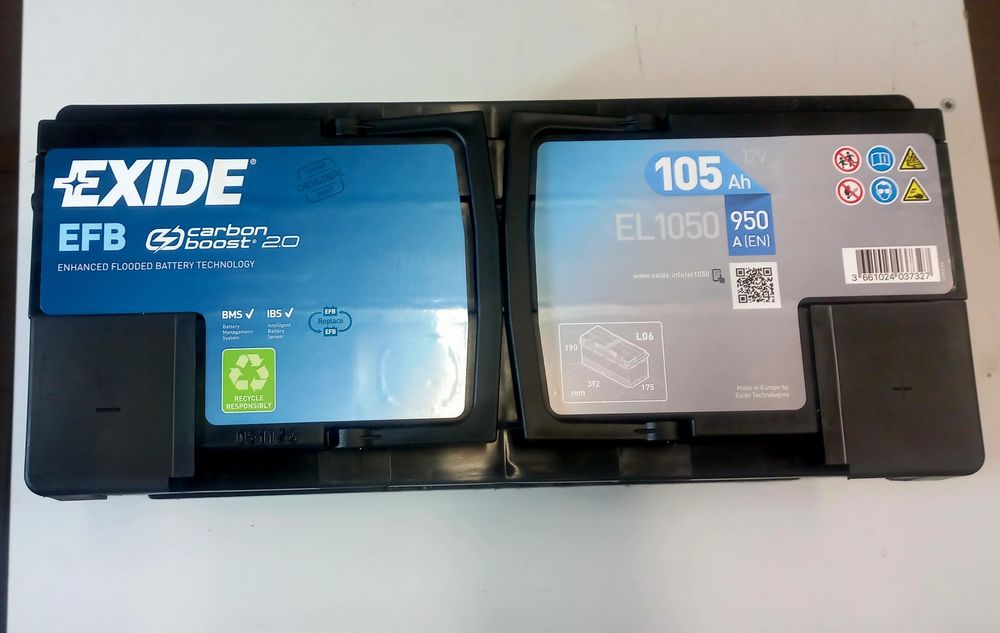 Akumulator EFB Exide EL1050 12V 105AH 950A start/stop Nowy
