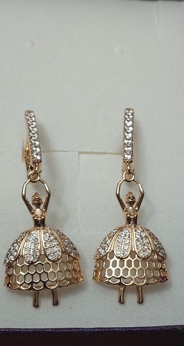 Kolczyki baletnice Różowe złoto 585 WYPRZEDAŻ!!