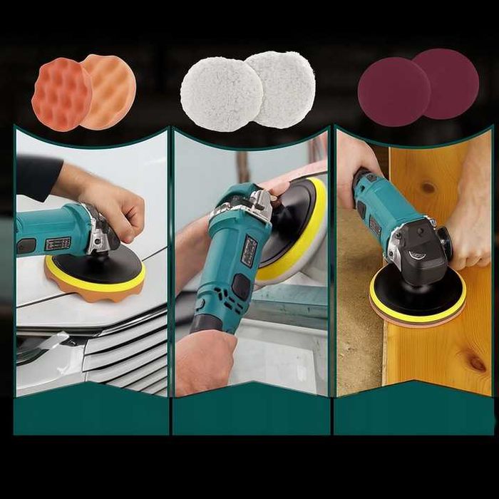 Polerka rotacyjna do auta 2600W filc gąbki regulacja