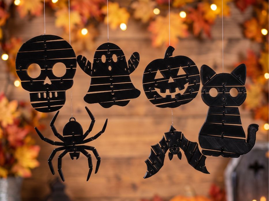 Decoração de Halloween articulada com 6 personagens