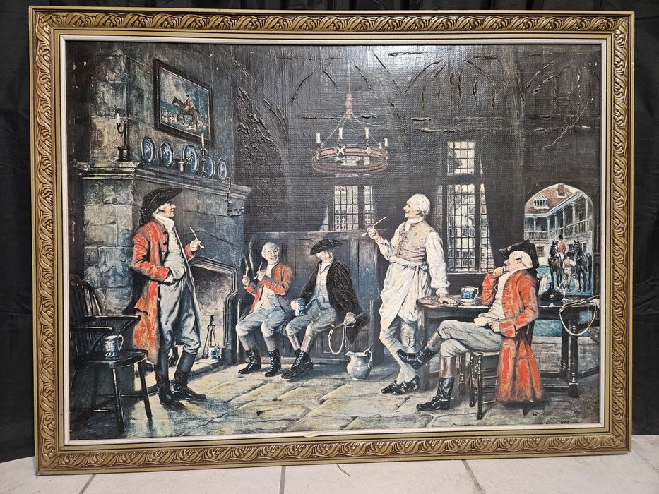 Pintura em tela a óleo antiga assinada