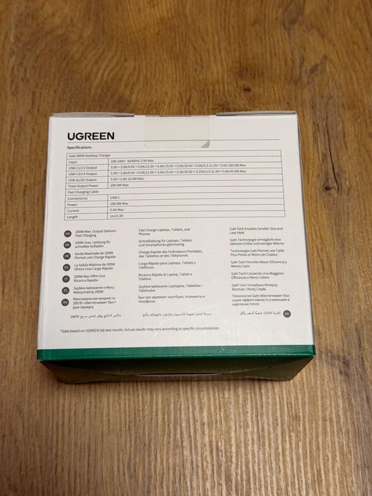 Ładowarka UGREEN Nexode 200W GaN 4x USB-C 2x USB-A biurkowa NOWA