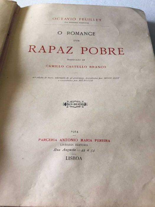 Livro Antigo Camilo Castelo Branco 1914!