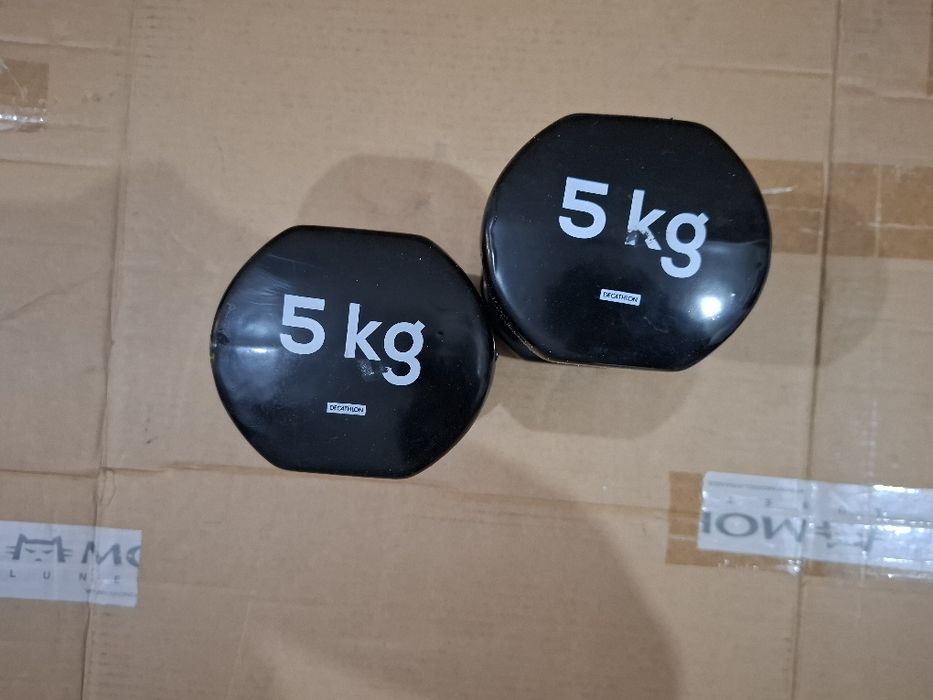 2 Halteres 5kg revestido em vinil óptimo estado