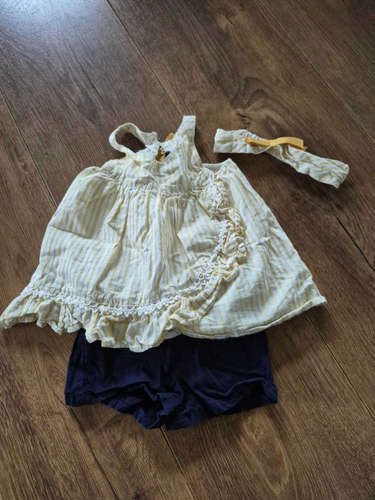 Komplet bluzka (sukienka) spodenki opaska artisanny rozmiar 92