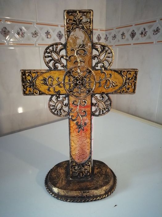 Cruz de Cristo Em Cobre Para Altares Jazidos e Campas