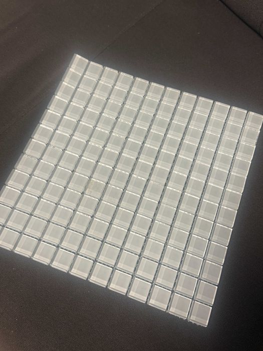 Płytki mozaika biała szklana -ARREDO