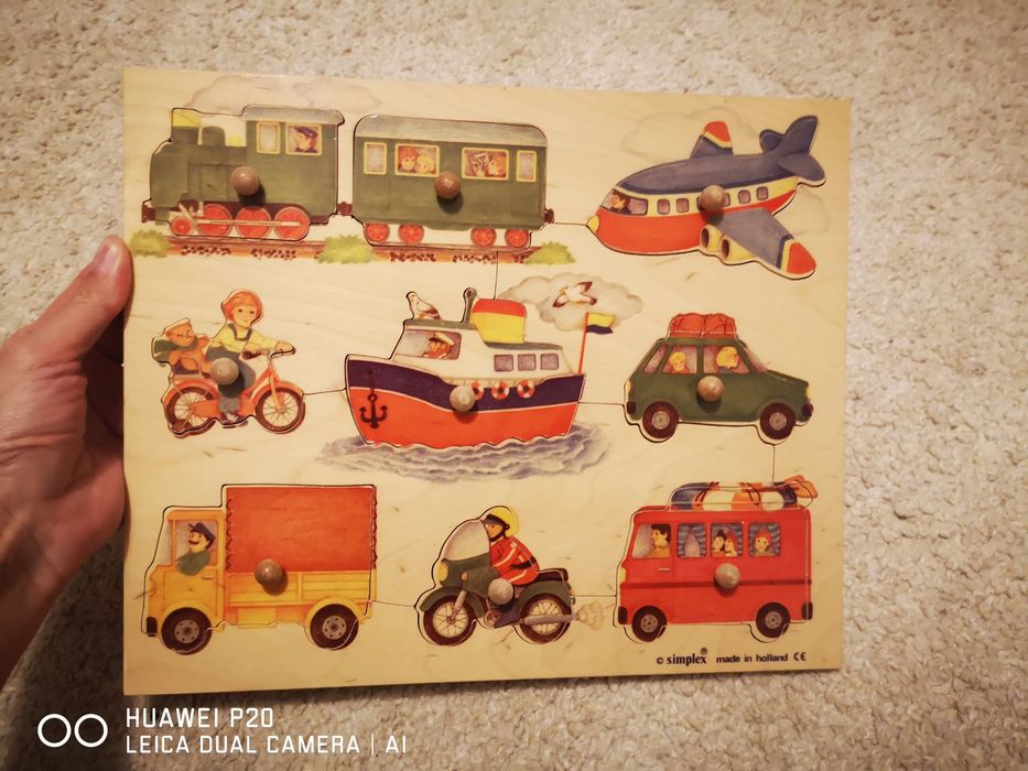 Drewniane puzzle simplex vintage