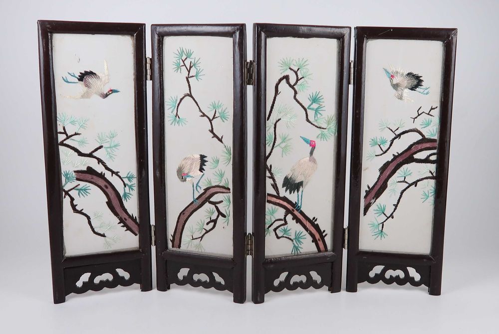 Biombo de mesa Chines - Bordados de Seda