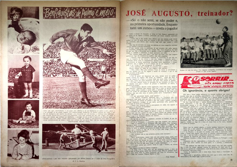 Revista "O Benfica ilustrado" N°56 de 1 de Maio de 1962