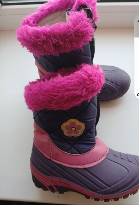 Сапоги девочку непромокаемые зима  р.24