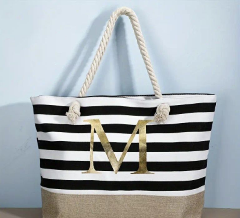 Torba w paski na plażę