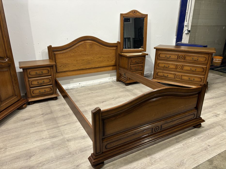 Stylowy dębowy komplet mebli do sypialni
