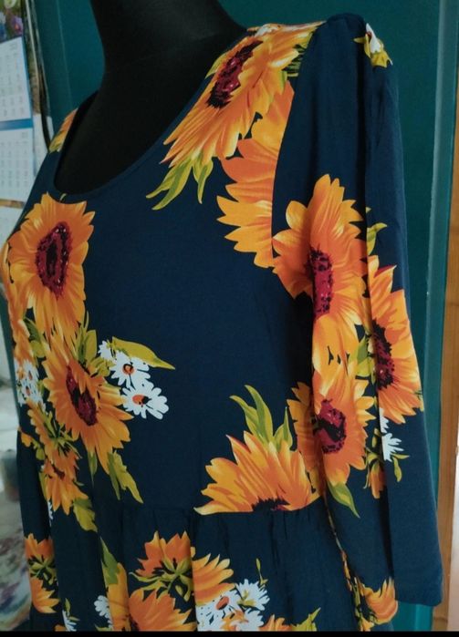 Okazja! Sukienka letnia słoneczniki 100% rayon M