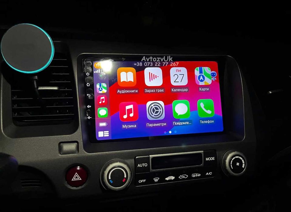 Магнитола HONDA Civic GPS USB Tesla Сивик 2 дин din CarPlay Android 15