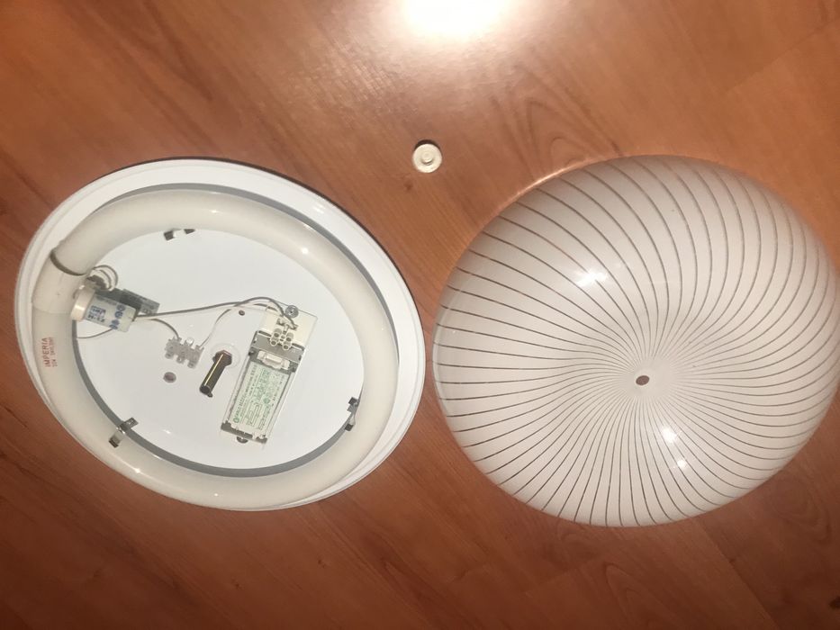 Apique teto com lampada redonda flurescente (novo) aplique parede made