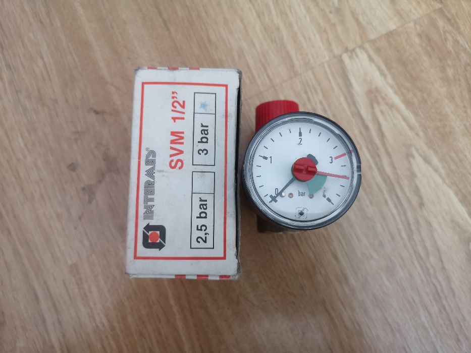 SVM 1/2" - 3bary Watts - zawor bezpieczenstwa z manometrem